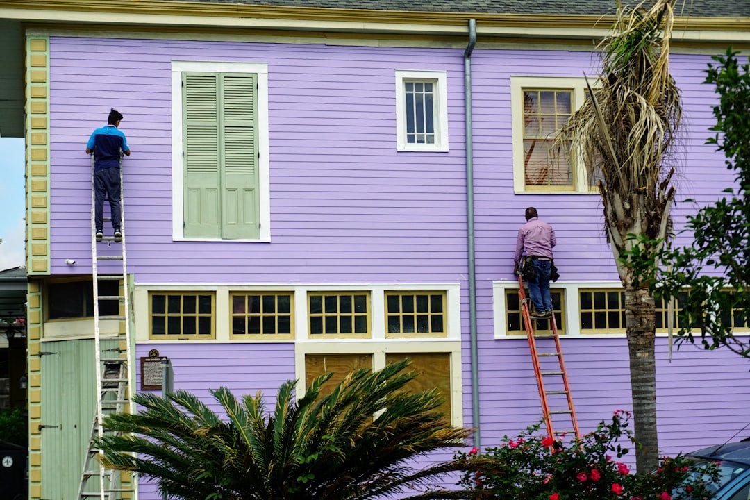 Painting contractor at work